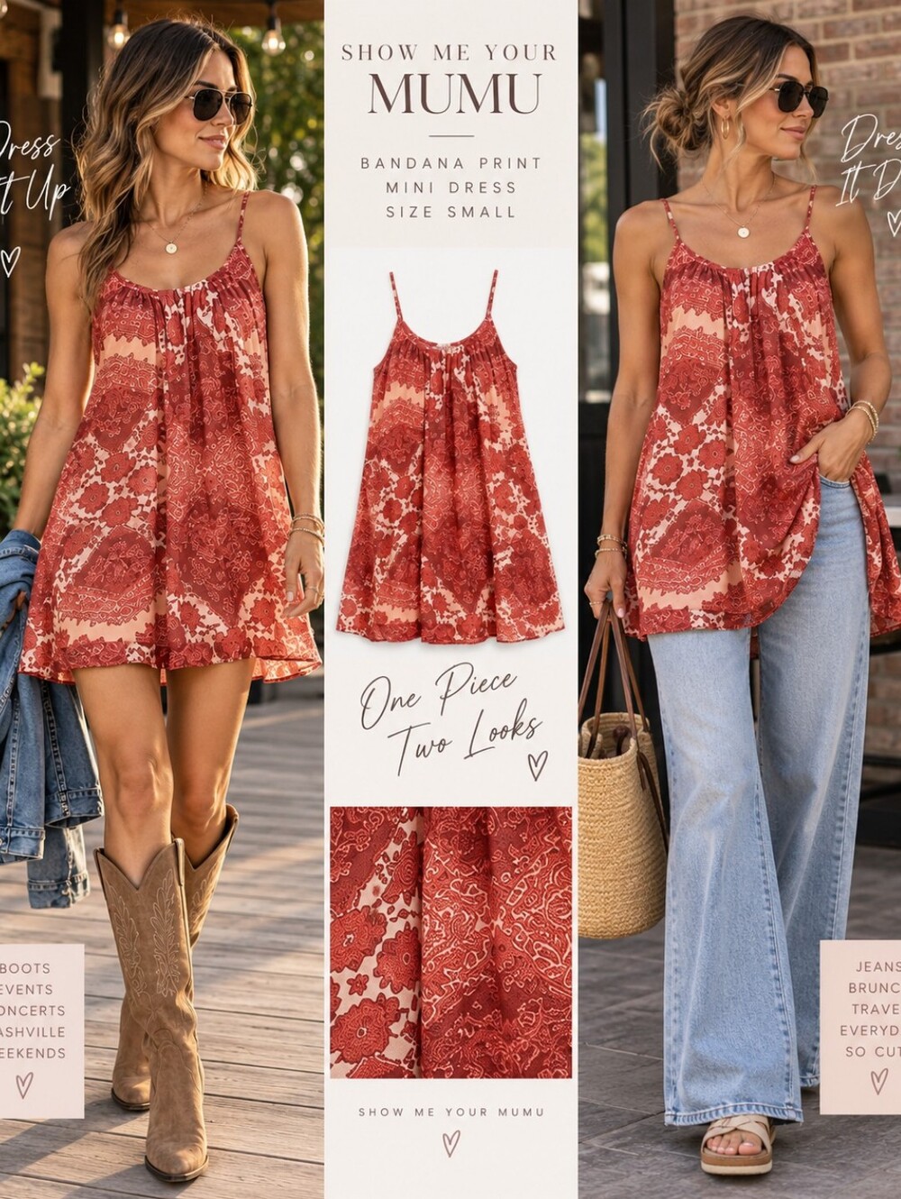 Show me your mumu Red bandana print Swing mini dress size small